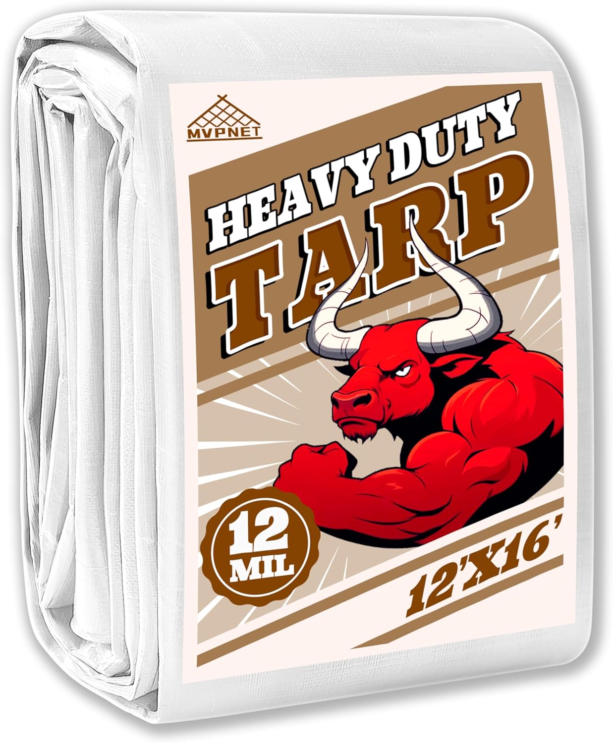 Heavy Duty Waterproof Tarp 12x16 ft for Camping and Pools
