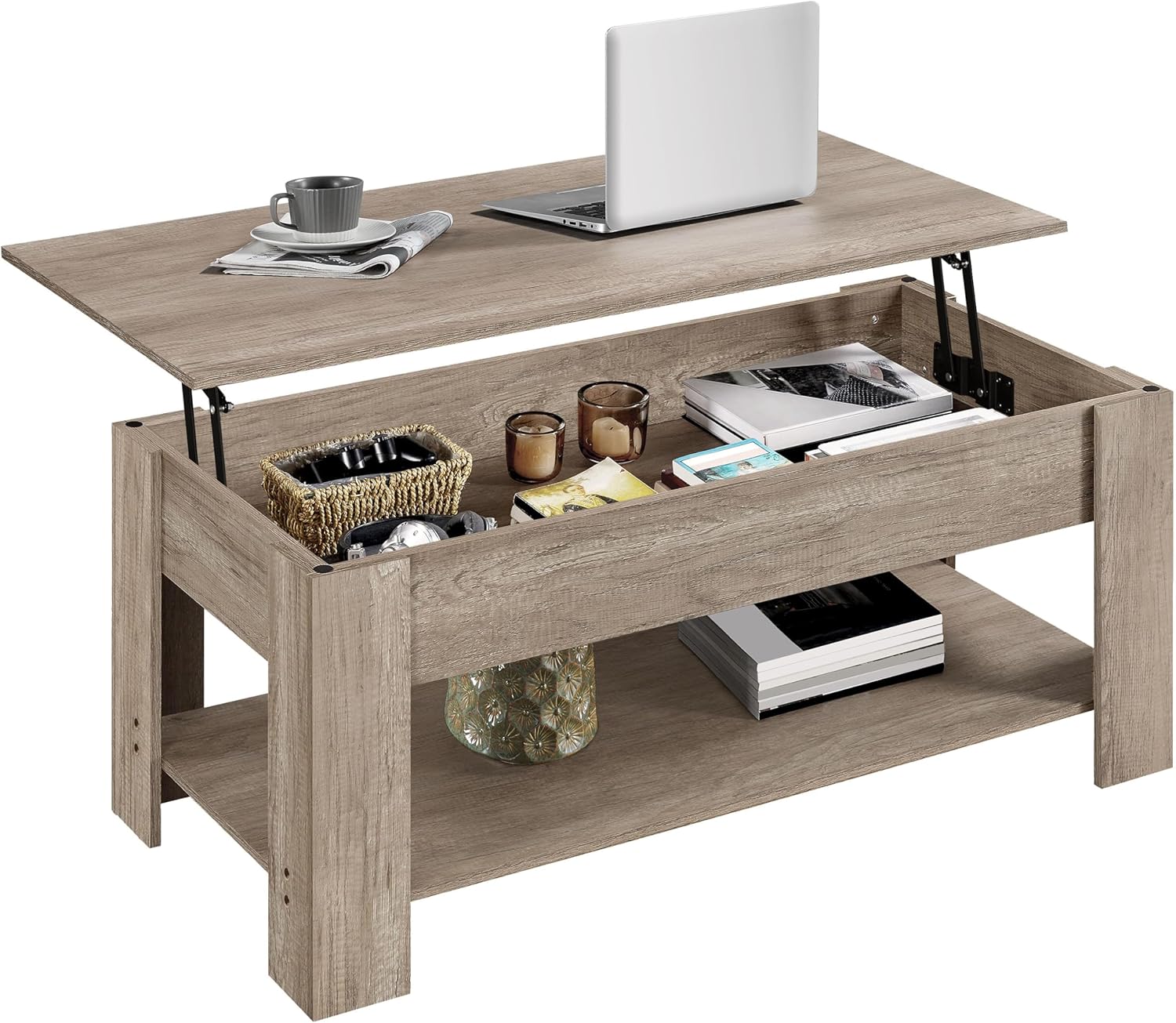 Yaheetech Lift Top Coffee Table with Hidden Storage Compartment
