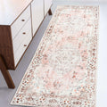 MUJOO Boho Pink Runner Rug 2ftx6ft - Machine Washable, Non Slip