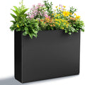 Tall Metal Planter 9 in x 26 in Rectangular Planter Box - Durable