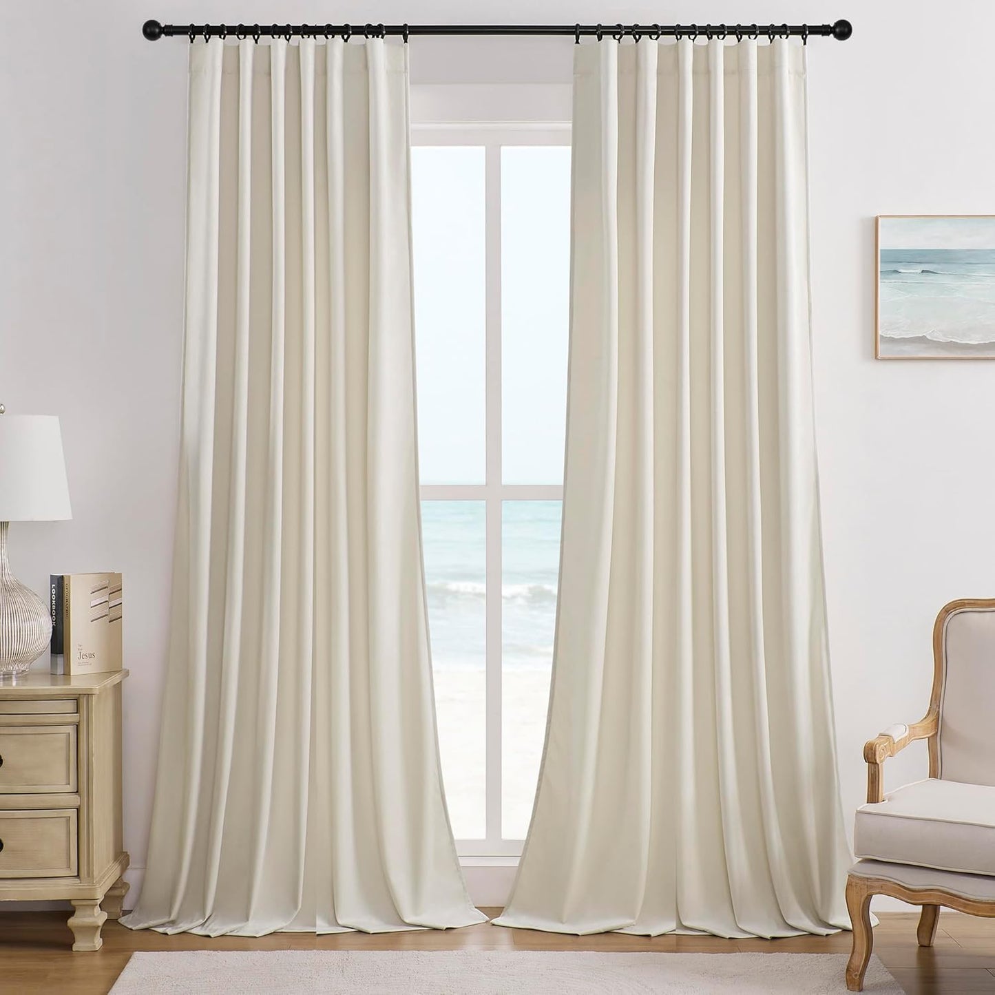 Timeper Velvet Curtains W52 x L96 for Elegant Home Decor