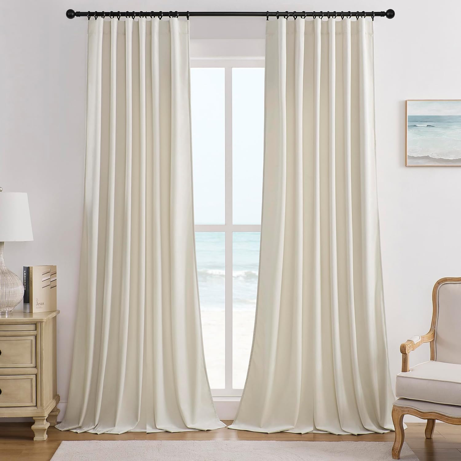 Timeper Velvet Curtains W52 x L96 for Elegant Home Decor