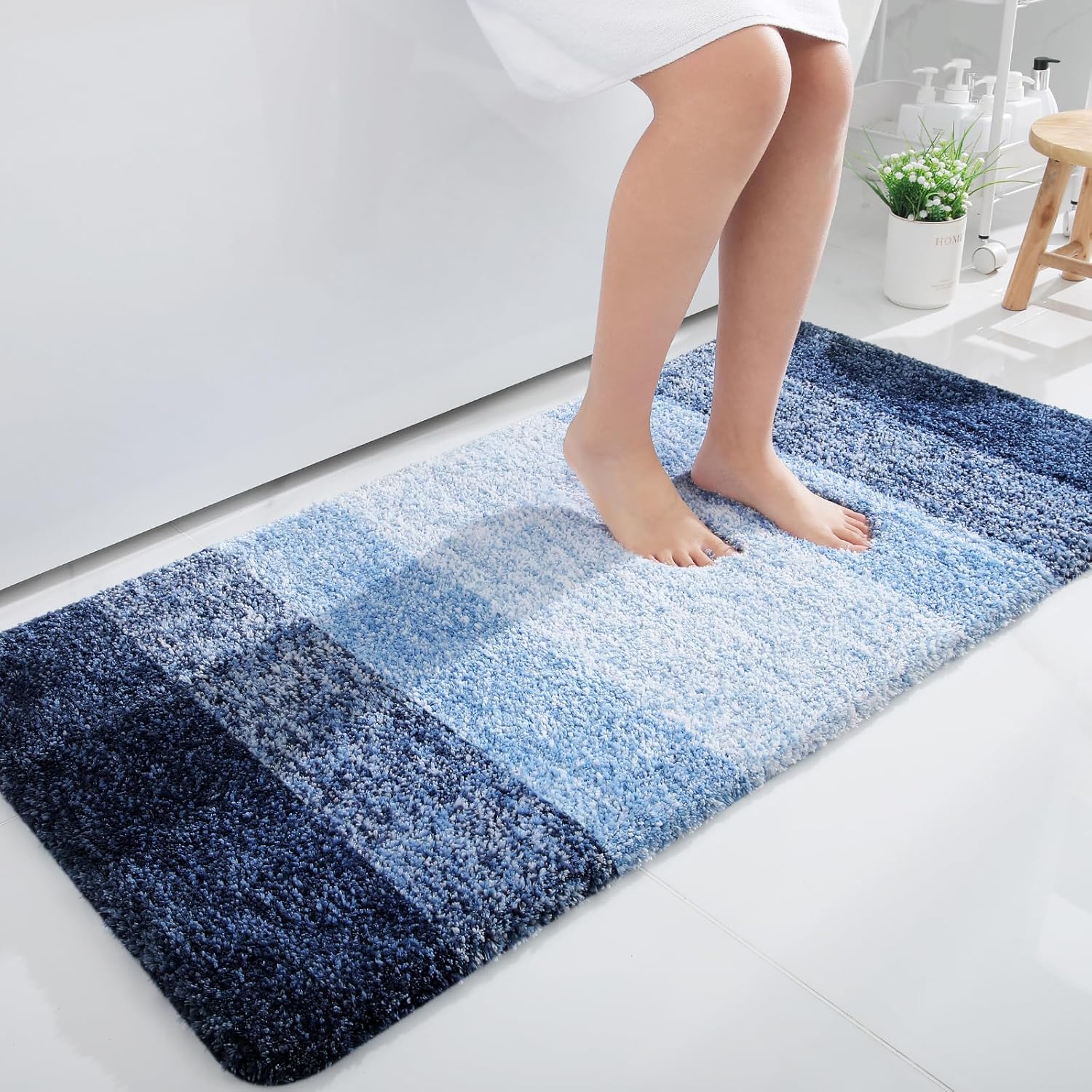 OLANLY Extra Soft Microfiber Bathroom Runner Rugs for Home Decor