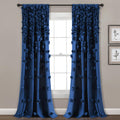 Riley Window Curtain Panel 54W x 95L Navy - Light Filtering Elegance