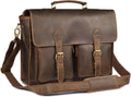 LEATHER VILLAGE Briefcase Leather Messenger Bag for Men - 16in