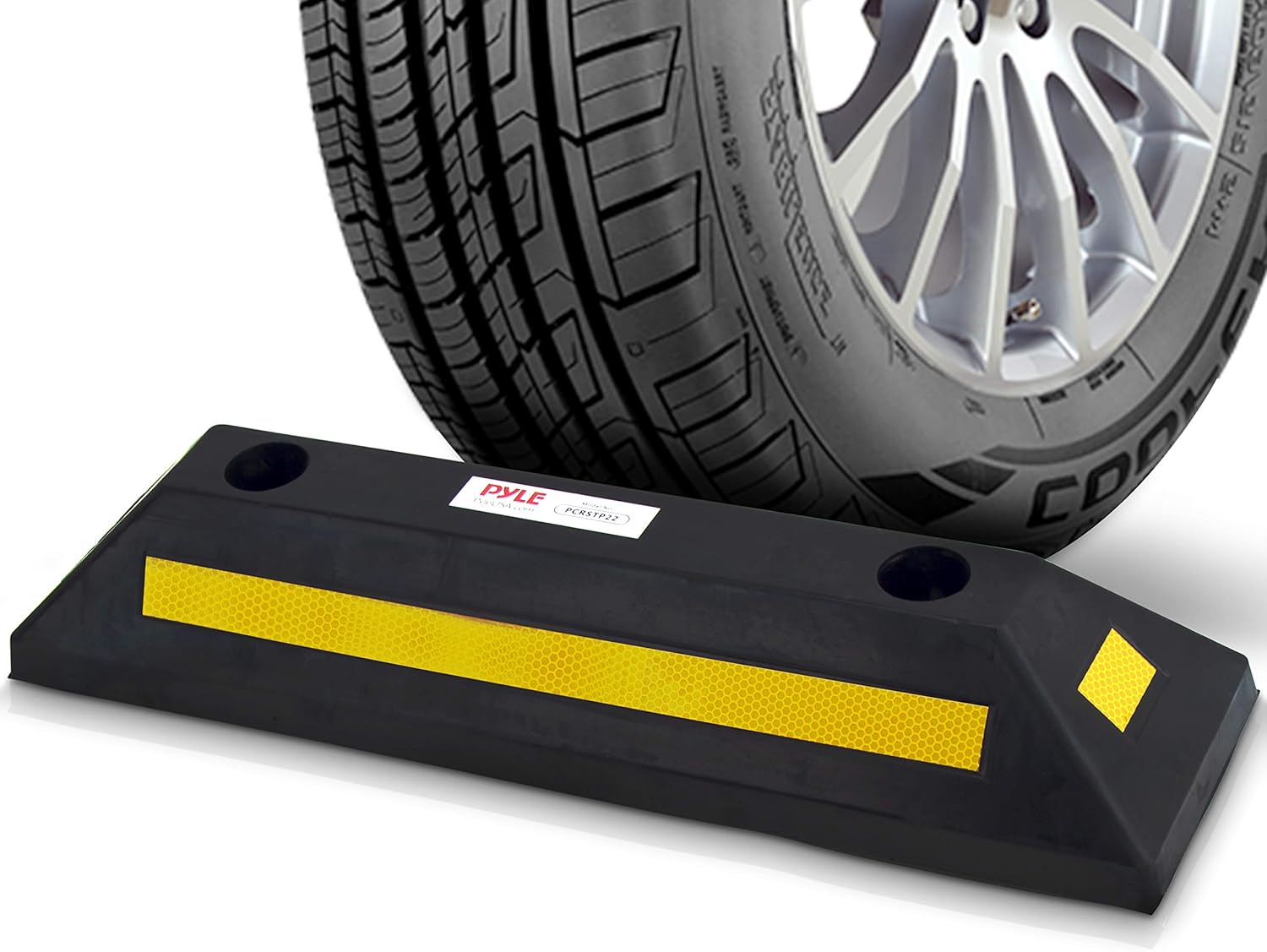 Pyle Curb Garage Vehicle Floor Stopper for Parking Safety