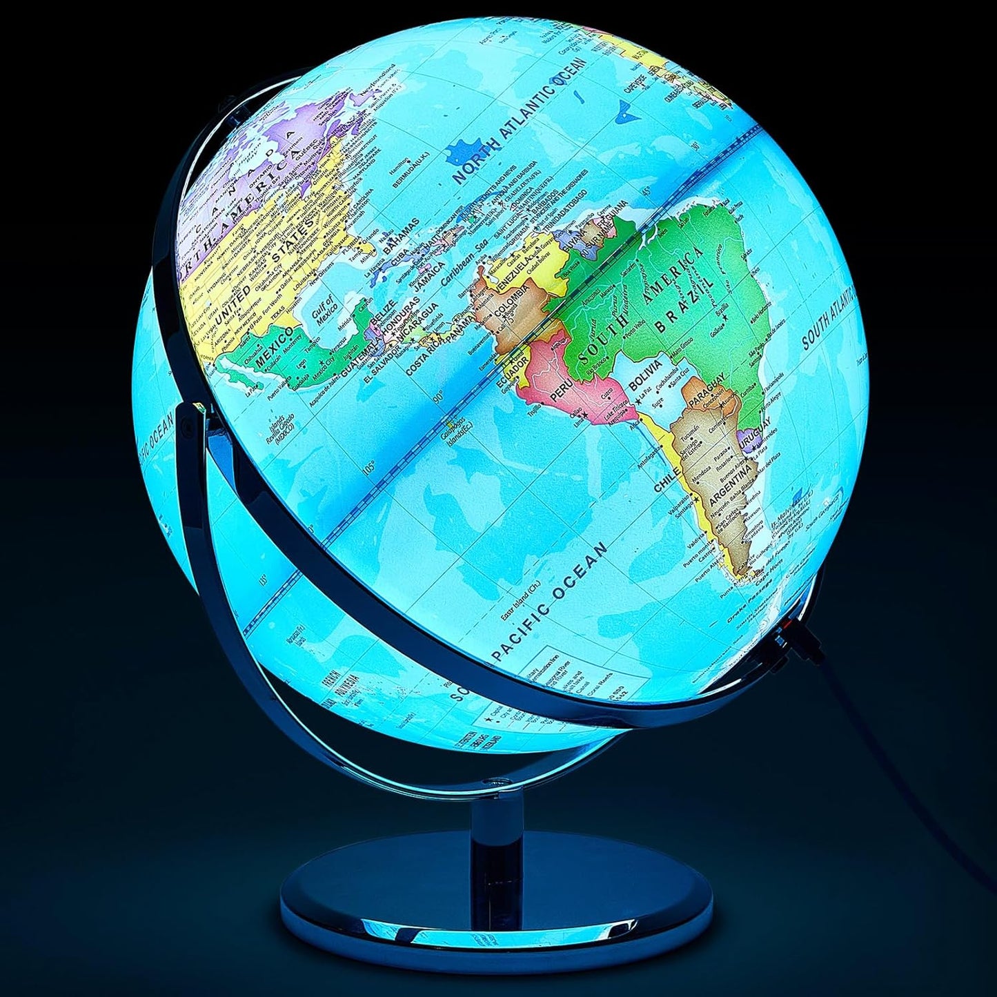 Illuminated 13 Inch World Globe for Interactive Learning Fun