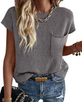 KIRUNDO Short Sleeve Cotton Sweater Vest - Casual Layering Essential