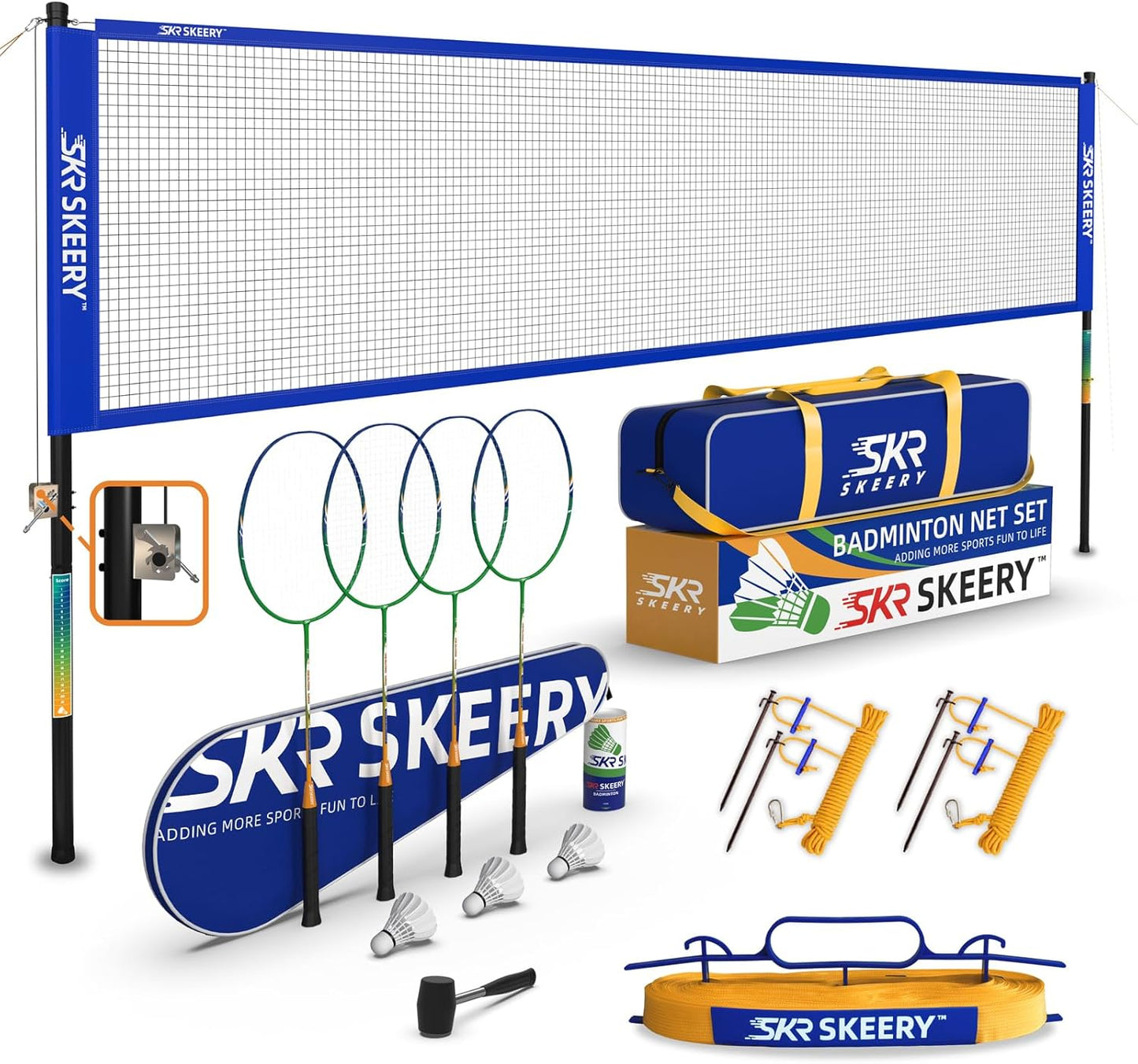 Professional Badminton Set with Winch System for All Ages
