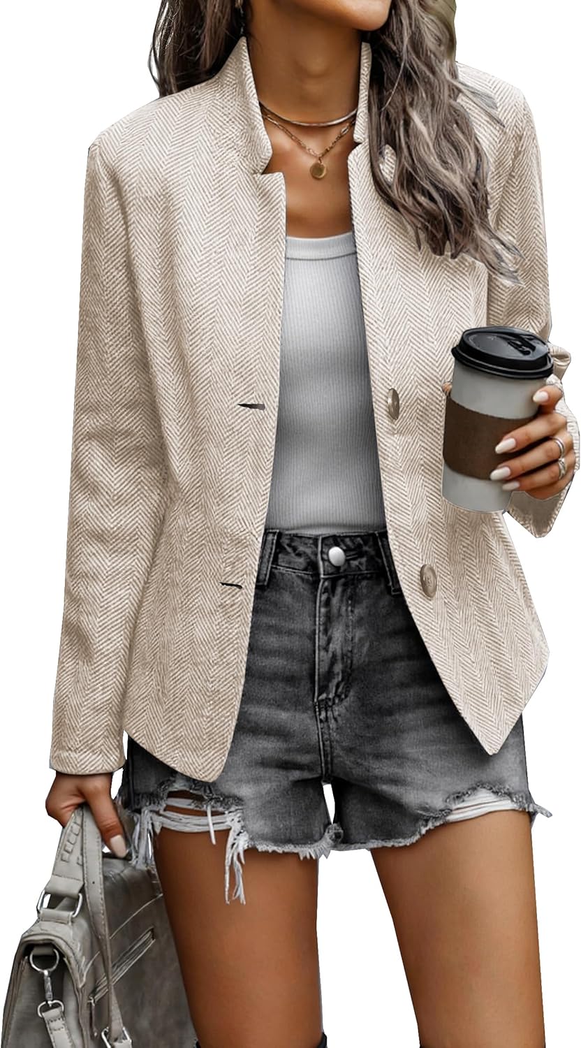 CCTOO Women's Casual Open Front Blazer for Work and Play