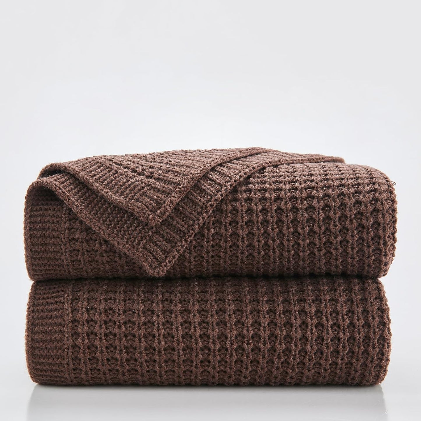 Douceur Brown Throw Blanket - Soft Chunky Cable Knit Design
