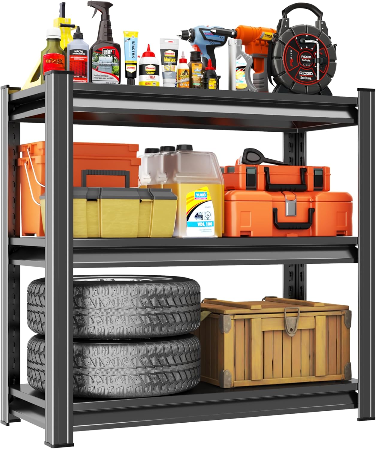 Heavy Duty Metal Garage Shelving Unit for Tools and Equipment