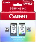 Canon PG-275 / CL-276 Genuine Ink Value Pack - Reliable Print Quality