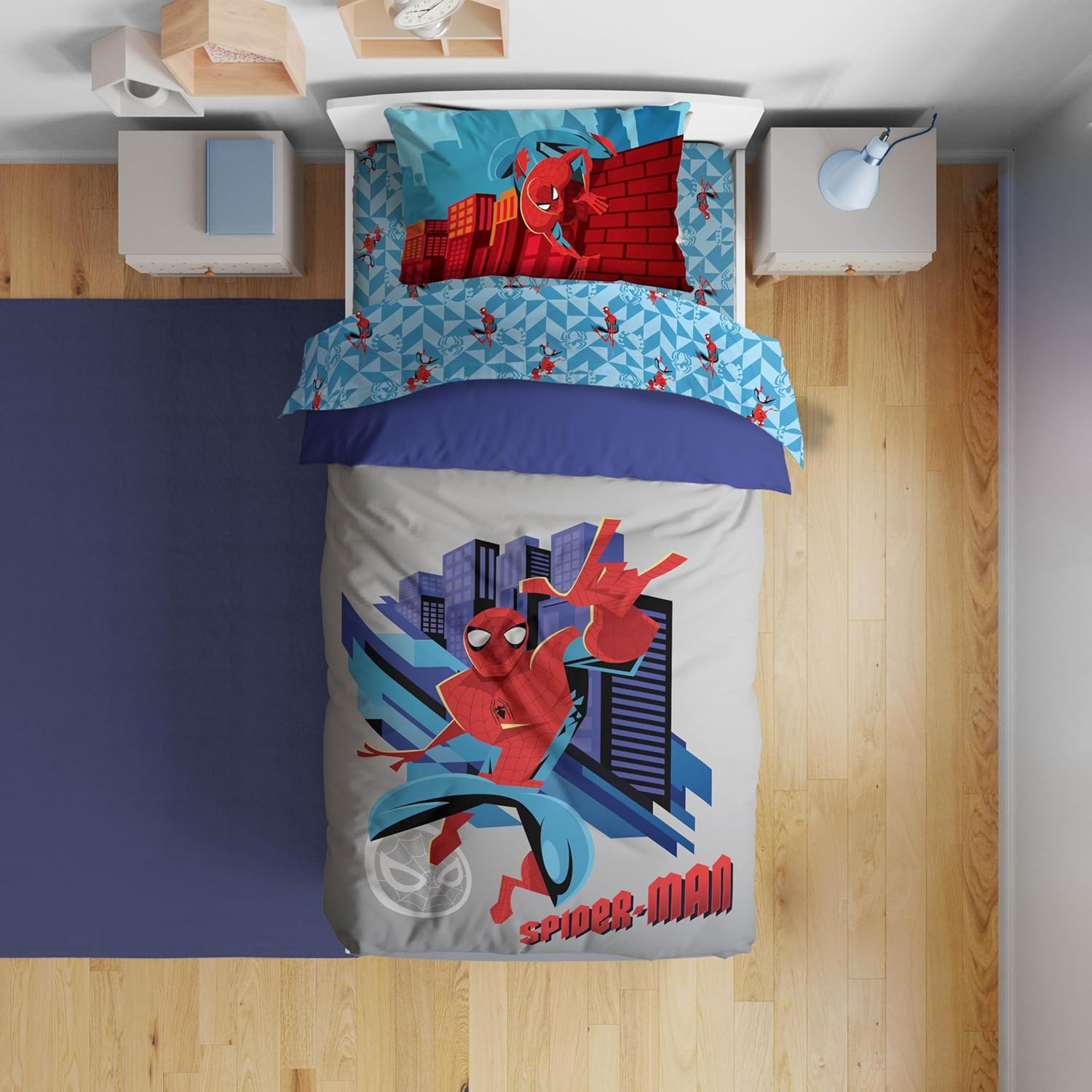 Sunny Side Up Kids Comforter Set with Spiderman Design for Toddlers