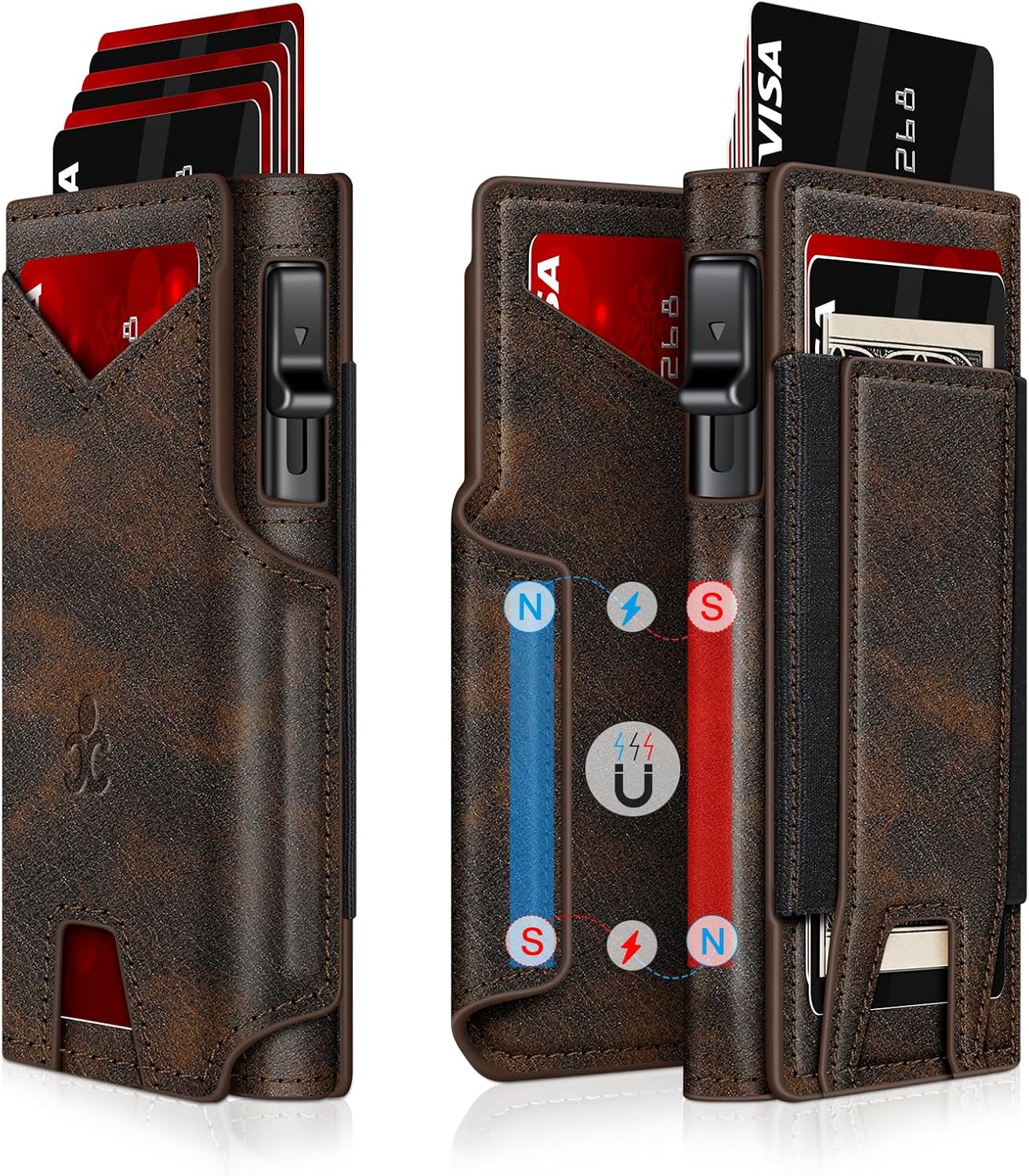 Slim Pop Up Card Holder Wallet for Men with RFID Blocking