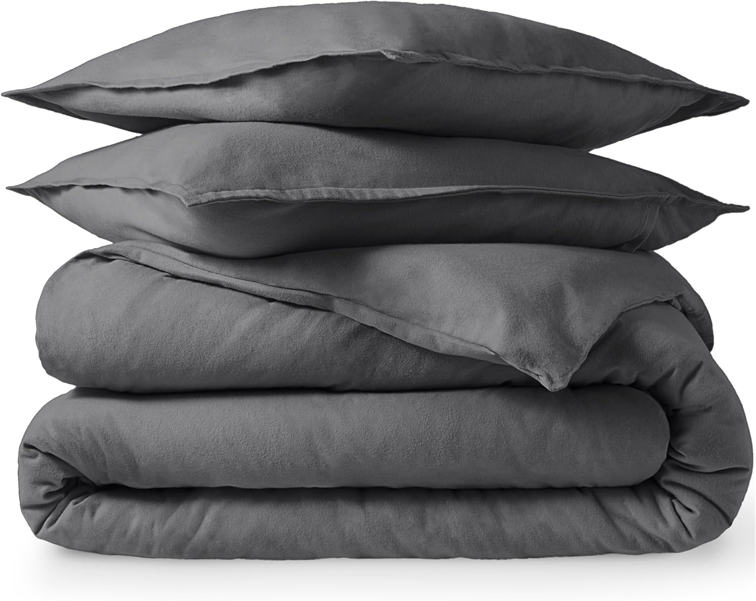 Bare Home Flannel Duvet Cover Set for Cozy Queen Bedding