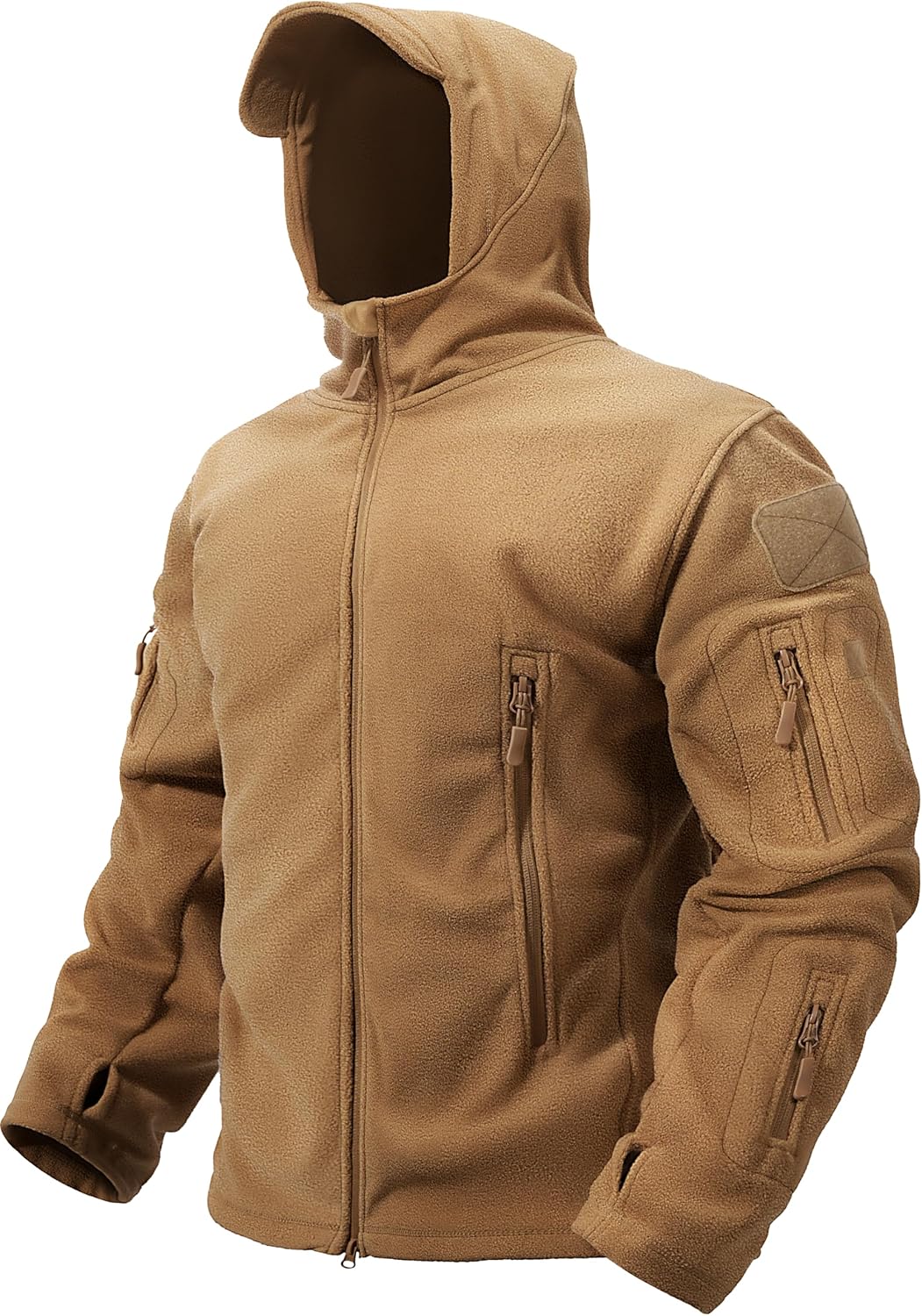 TACVASEN Mens Fleece Jacket Full Zip Tactical Hoodies for Winter