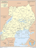 Palmetto Posters 24x31 Laminated Poster - Large Detailed Map of Uganda
