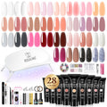 ROSALIND Poly Nail Gel Kit with 28 Colors and Mini Lamp
