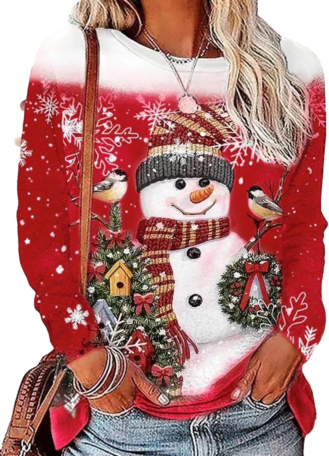 IZROLO Funny Snowman Xmas Sweatshirt
