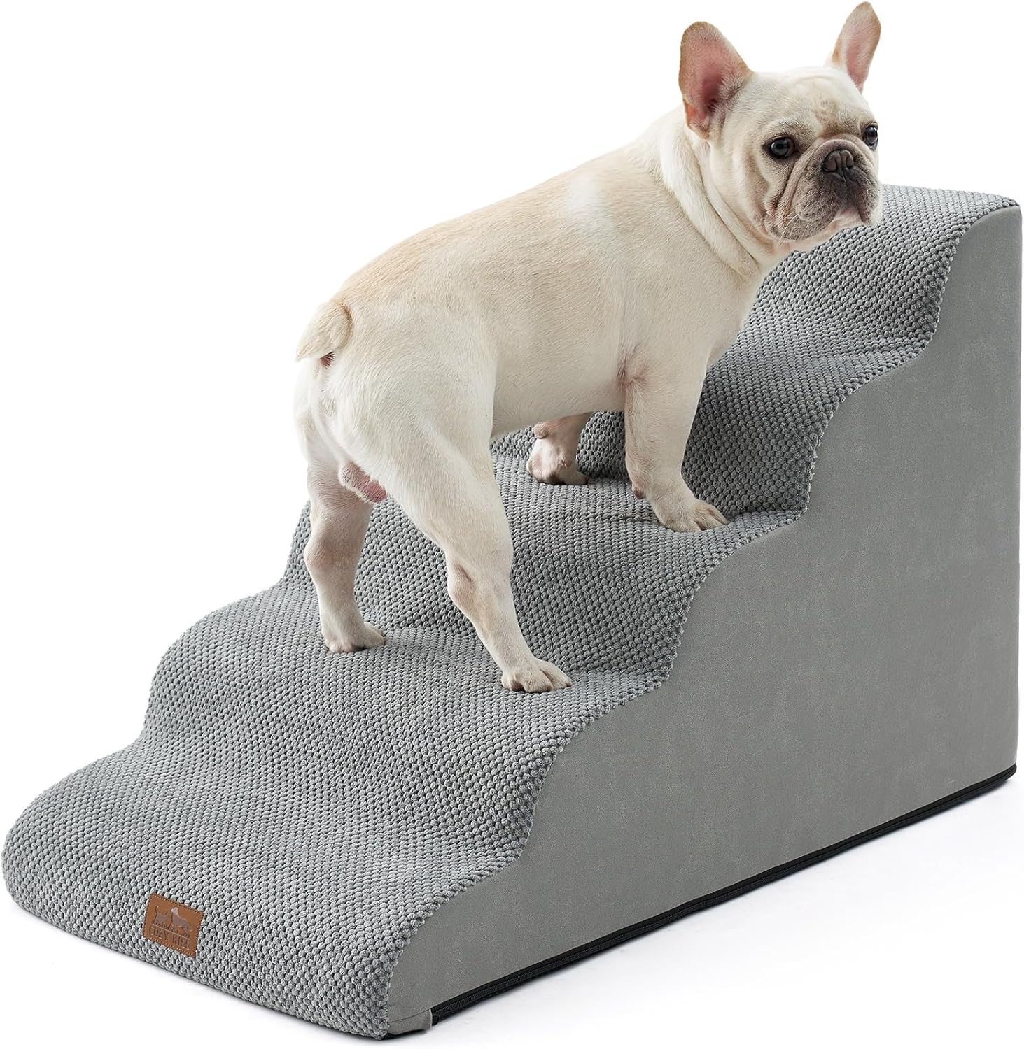 Wide Dog Stairs for Small, Medium, and Large Dogs - Grey