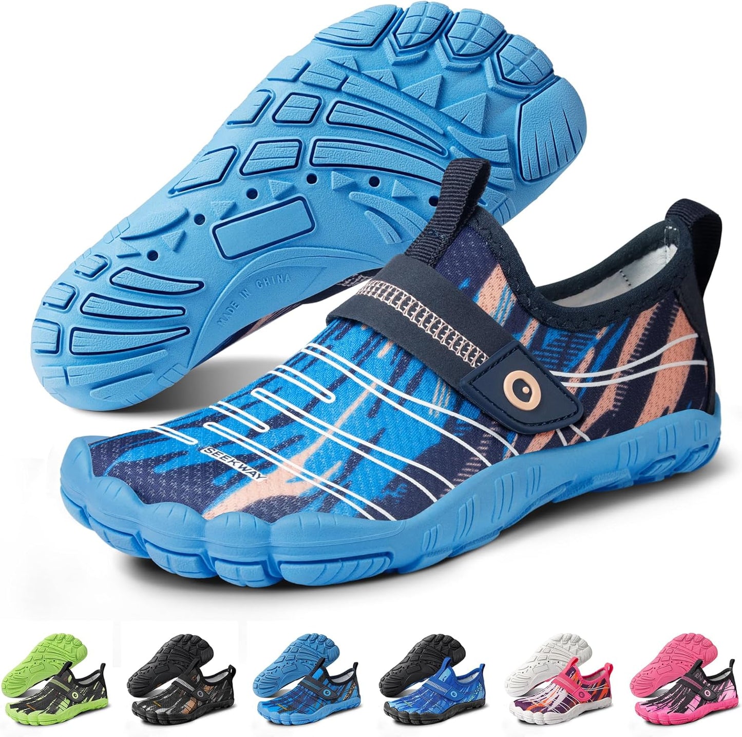 Quick-Dry Wide Toe Kids Water Shoes by SEEKWAY