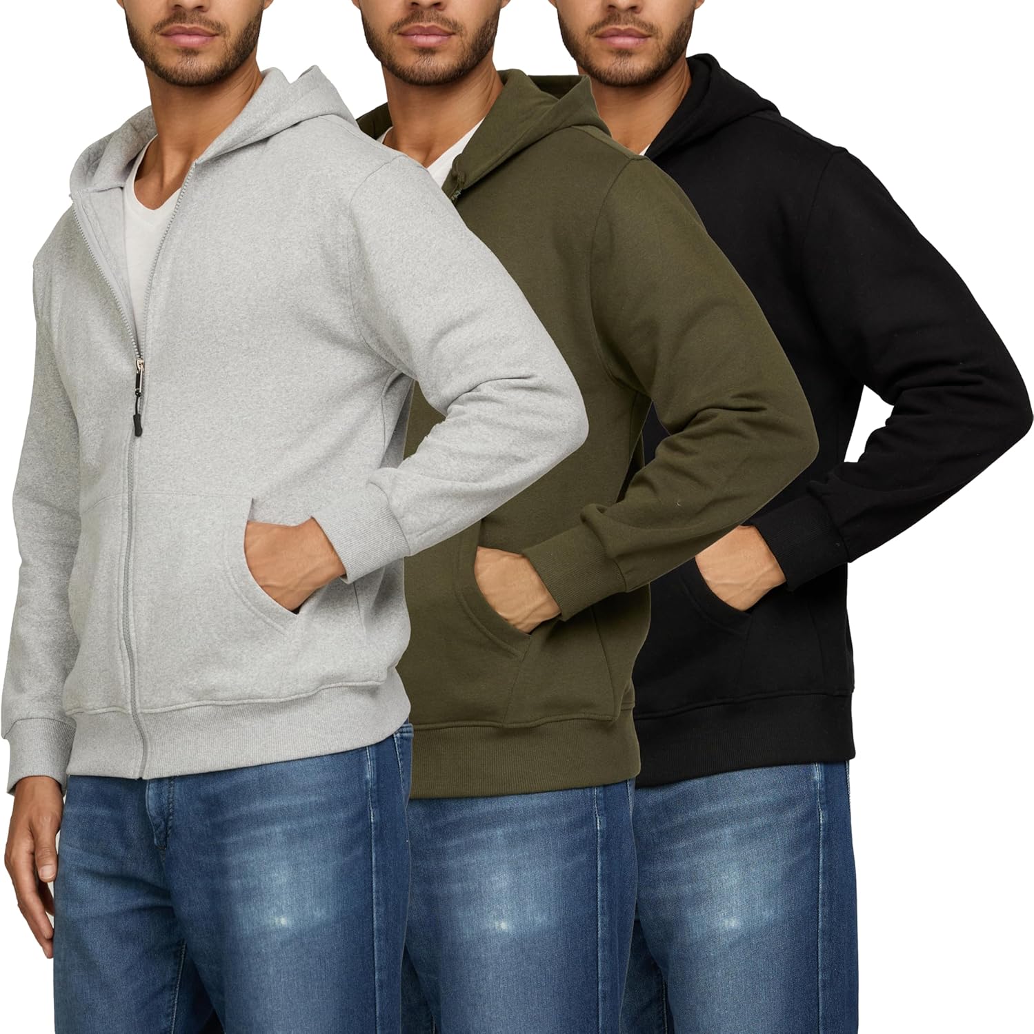 PURE CHAMP Cotton Hoodies for Men Full Zip Up Athletic Wear