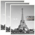 16x20 Picture Frame White 3 Pack - Scratch-Proof Poster Frames