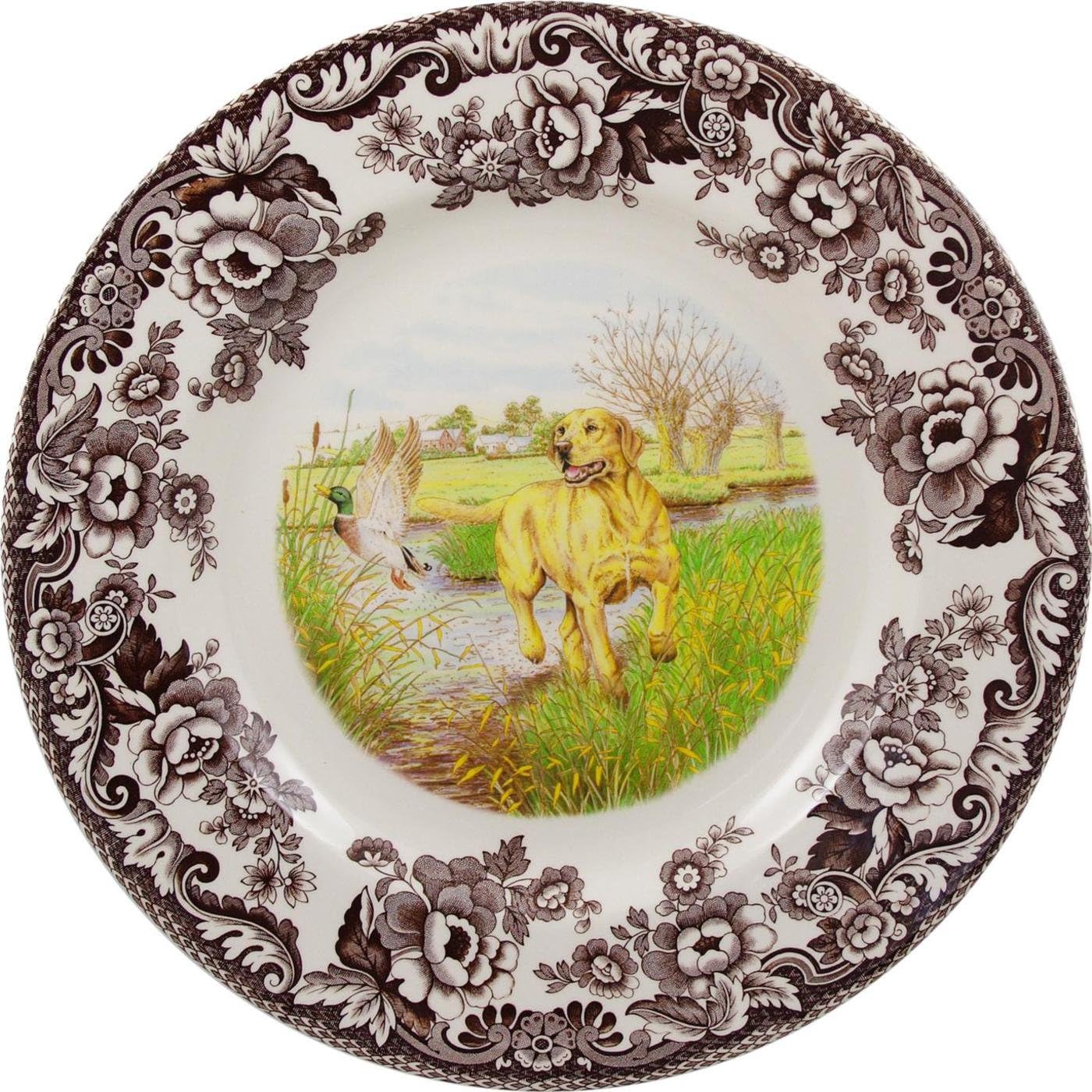 Spode Woodland Hunting Dogs Dinner Plate for Dog Lovers