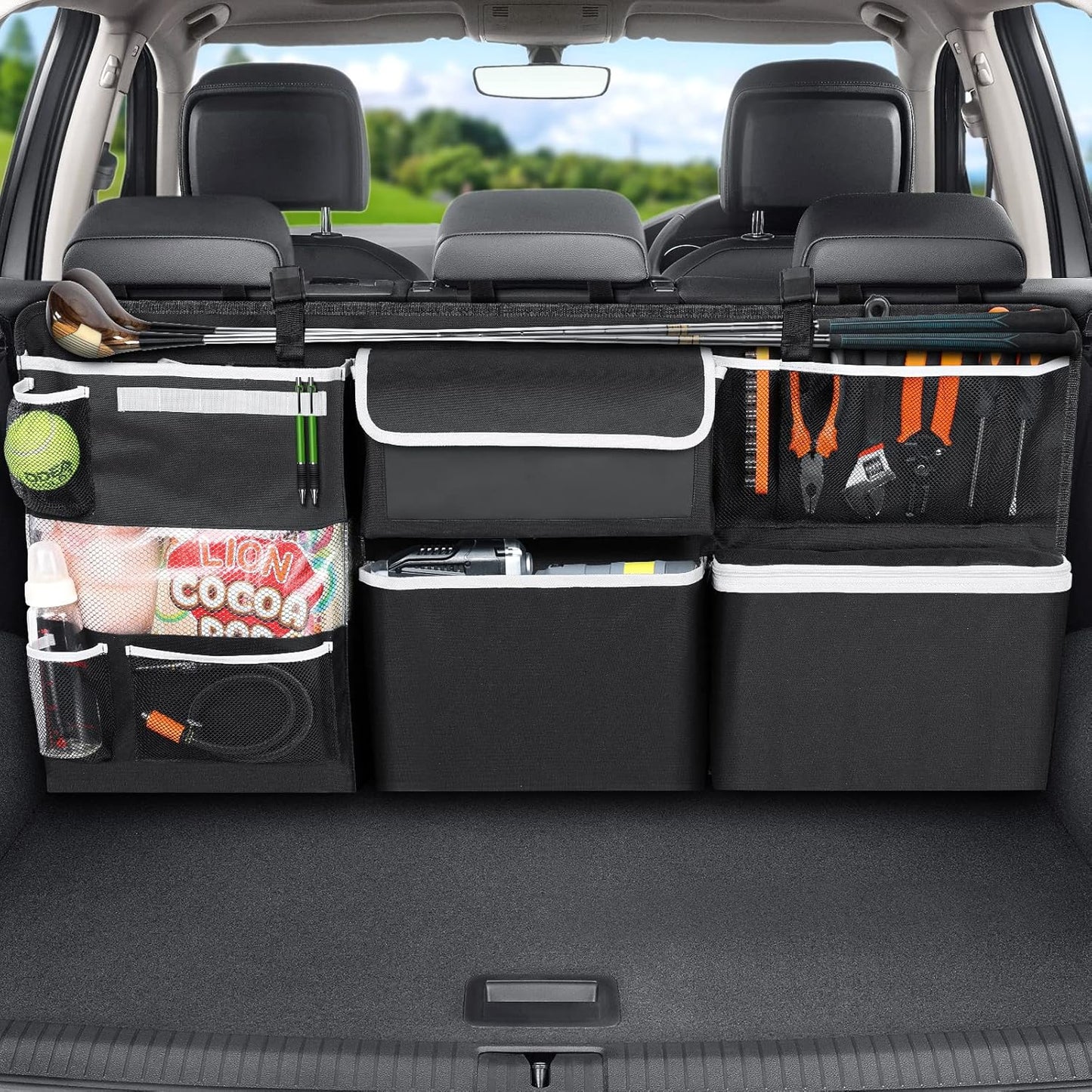 Oasser Car Storage Organizer with 10 Functional Storage Bags
