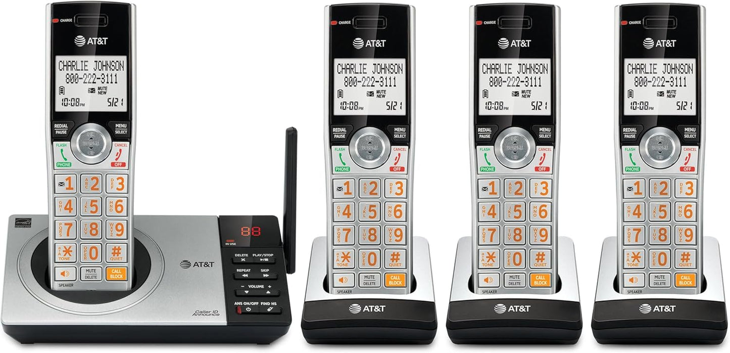 AT&T CL82407 Cordless Phone with Answering Machine & Call Block
