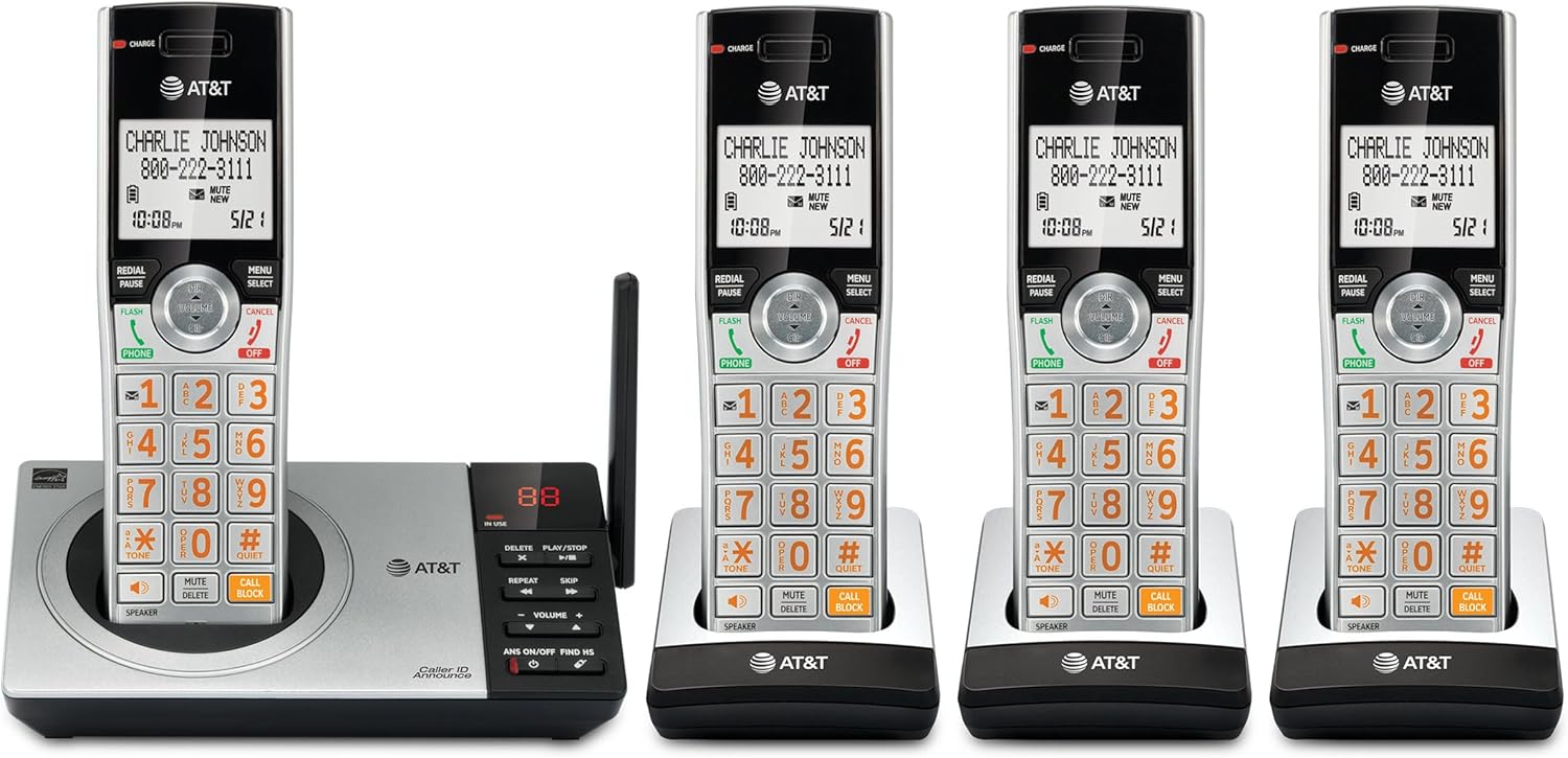 AT&T CL82407 Cordless Phone with Answering Machine & Call Block