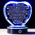 Meaningful Gifts for Son Heart Crystal with LED Base - Keepsake