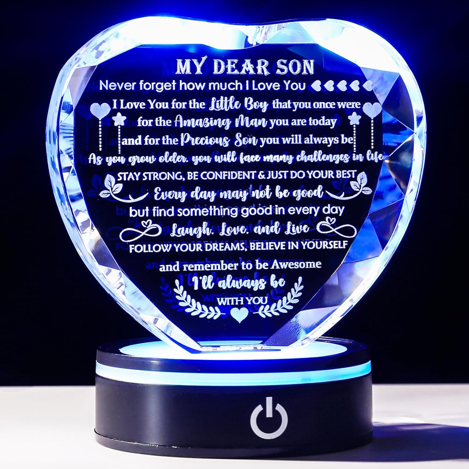Meaningful Gifts for Son with Colorful LED Base Heart Design