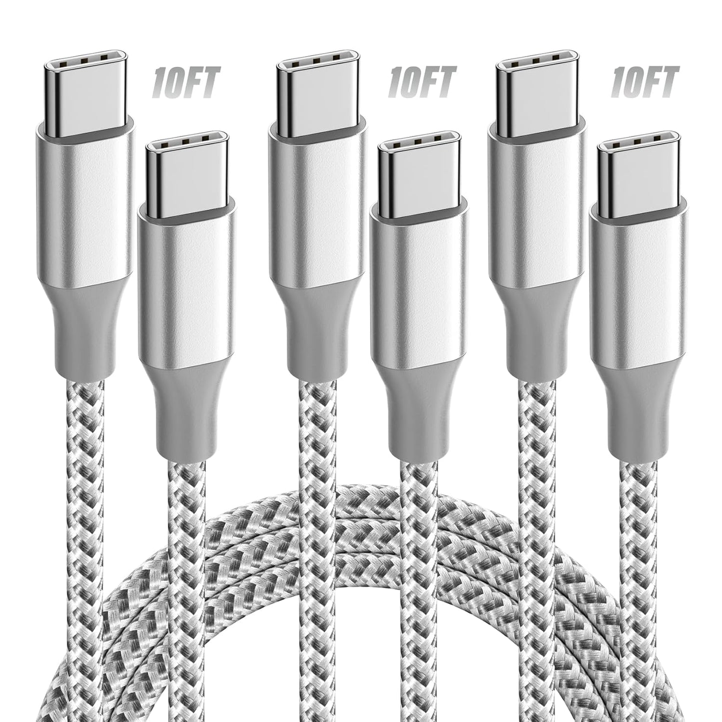 Fast Charge 10FT USB-C Cable Set - 60W Type C Charger