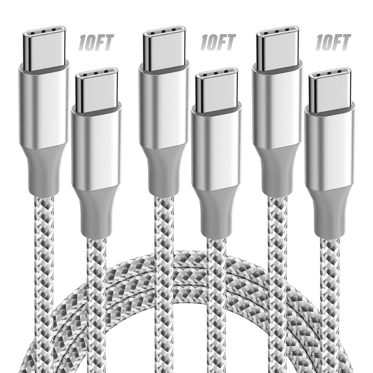 Fast Charge 10FT USB-C Cable Set - 60W Type C Charger