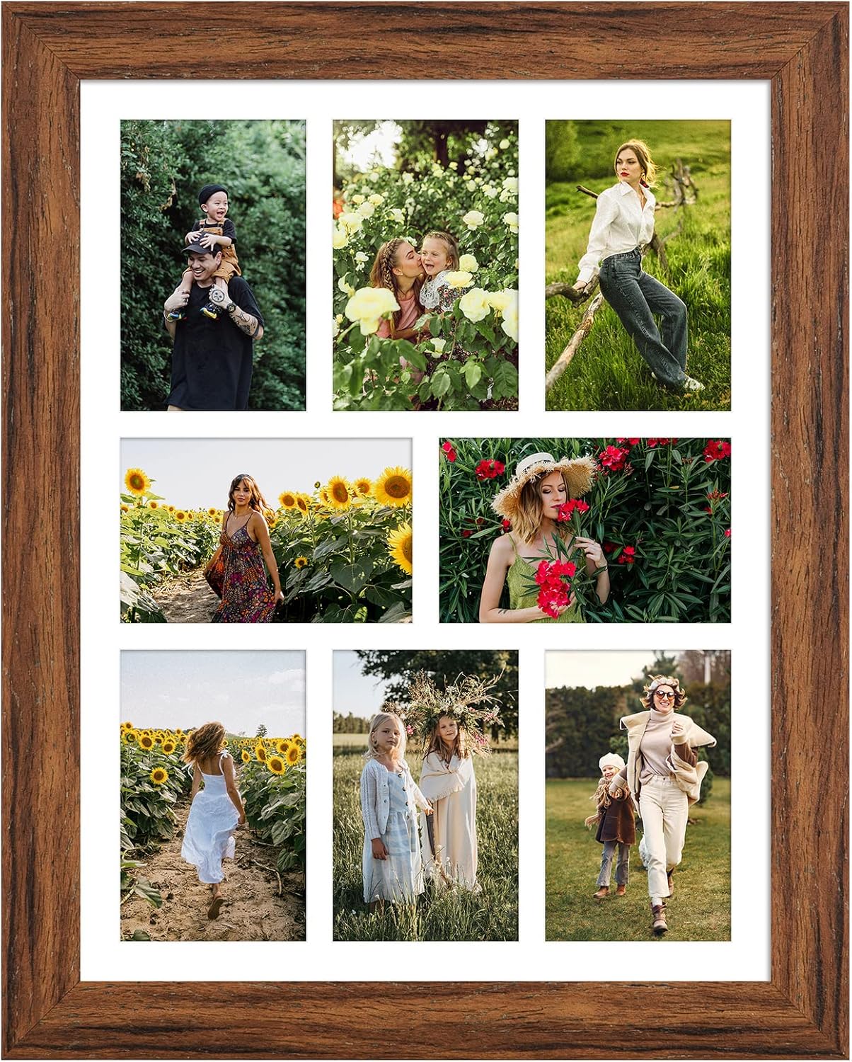 13x17 Picture Frame Collage for 4x6 Photos in Carbonized Brown