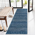 Lahome Moroccan 2x5 Washable Blue Runner Rug - Soft Non-Slip Runner