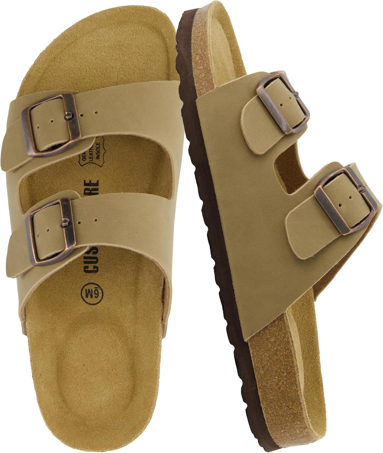 CUSHIONAIRE Lane Cork Footbed Sandals for Women Comfort