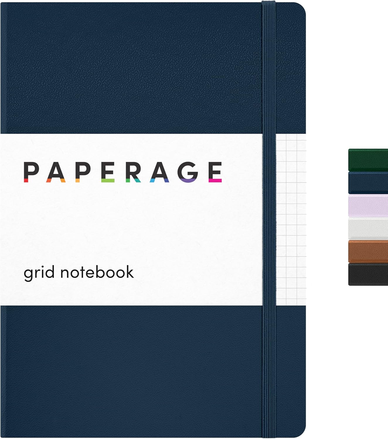 PAPERAGE Navy Grid Notebook - Thick 100 GSM Paper