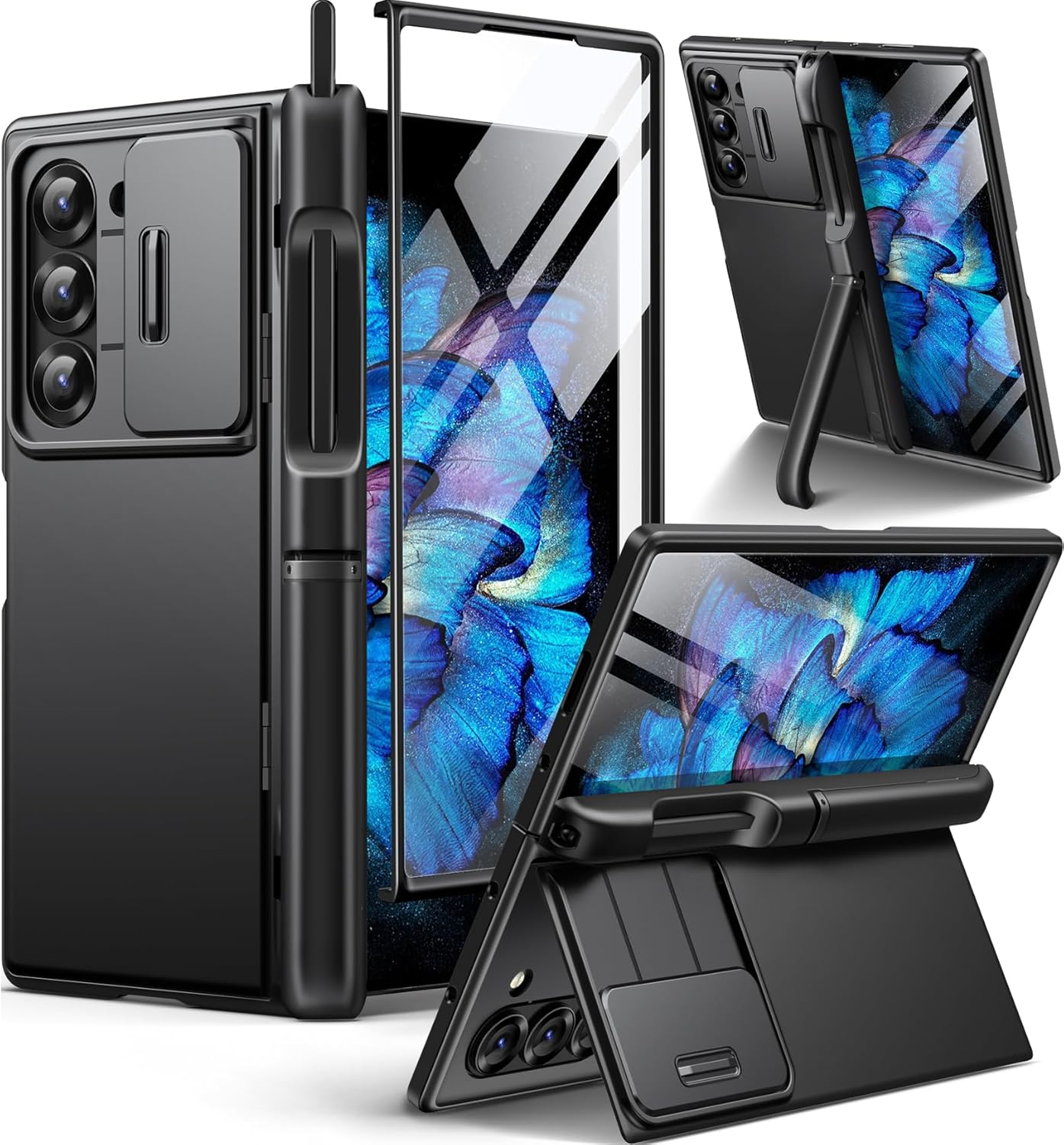 BERFY Z Fold 6 Case with 9H Tempered Screen Protector
