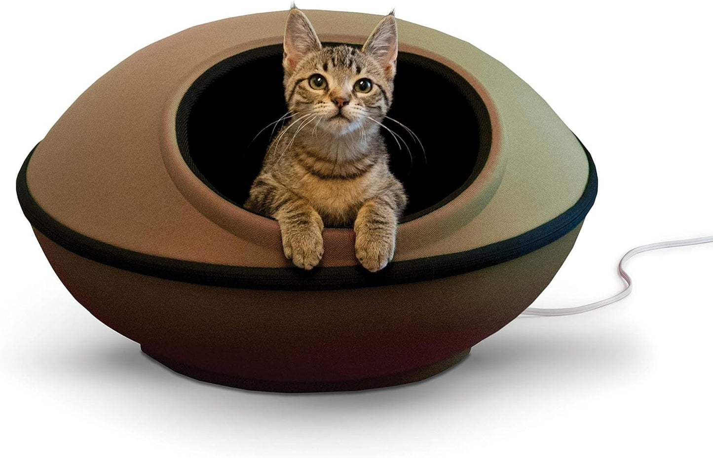 Cozy & Safe Heated Cat Bed - Large Cats - 22in Tan