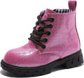 Girls Glitter Ankle Boots Waterproof Combat Shoes - Easy On-Off