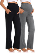Maternity Wide Leg Pants - Cozy Full Panel Palazzo Lounge Trousers