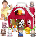 Toys for 1 2 3 Years Old Boys Girls Big Red Barn Farm Animal Playset
