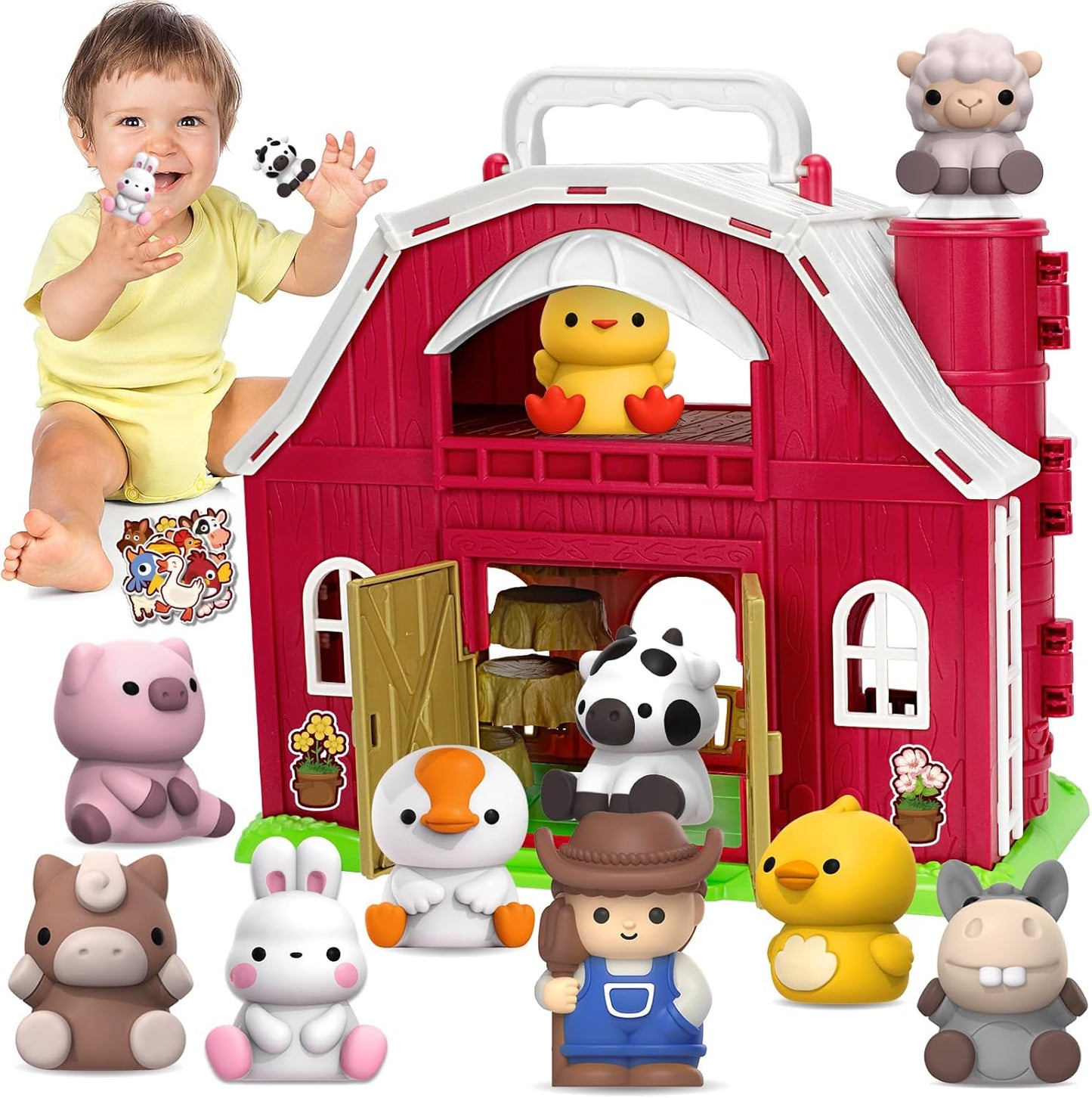 Montessori Farm Animal Playset for 1-3 Year Olds