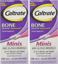 Caltrate Minis + Minerals 150ct Pack of 2 - Easy to Swallow Calcium