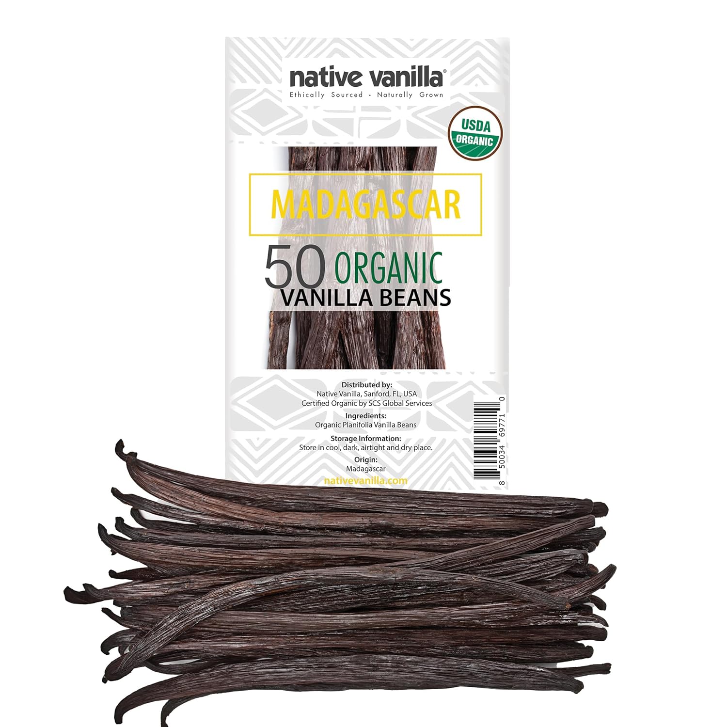 Organic Madagascar Vanilla Beans for Extract, Baking & Cooking