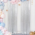 ShinyBeauty Silver Sequin Curtain Backdrop for Stunning Events