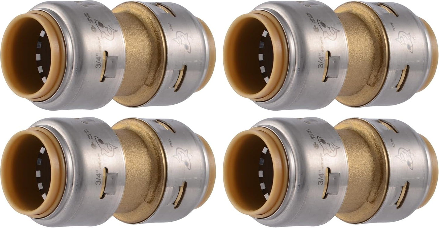 SharkBite Max 3/4 Inch Coupling Pack of 4 for Easy Plumbing